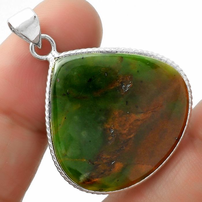 Natural Chrome Chalcedony Pendant SDP111325 P-1053, 26x27 mm