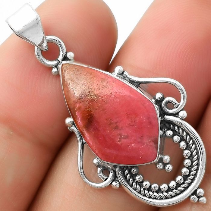 Natural Pink Thulite - Norway Pendant SDP111547 P-1275, 11x20 mm