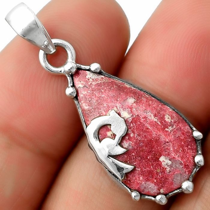 Peacock - Natural Pink Thulite - Norway Pendant SDP111825 P-1698, 13x22 mm