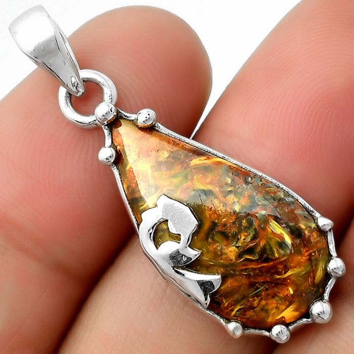 Peacock - Natural Pietersite - Namibia Pendant SDP111859 P-1698, 12x24 mm