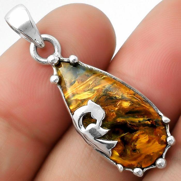 Peacock - Natural Pietersite - Namibia Pendant SDP111867 P-1698, 12x23 mm