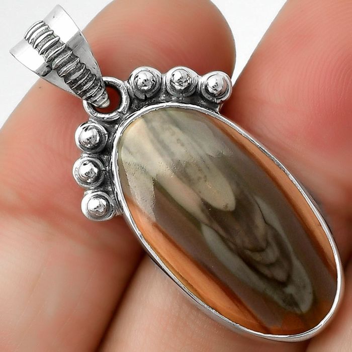 Natural Imperial Jasper - Mexico Pendant SDP112060 P-1087, 13x24 mm