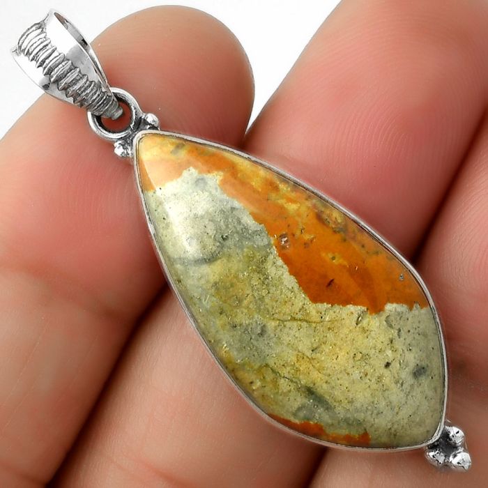 Natural Rocky Butte Picture Jasper Pendant SDP112137 P-1100, 16x31 mm