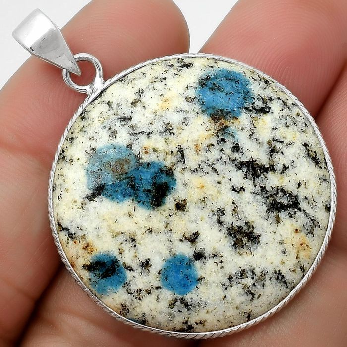 Natural K2 Blue - Azurite In Quartz Pendant SDP112258 P-1053, 32x32 mm