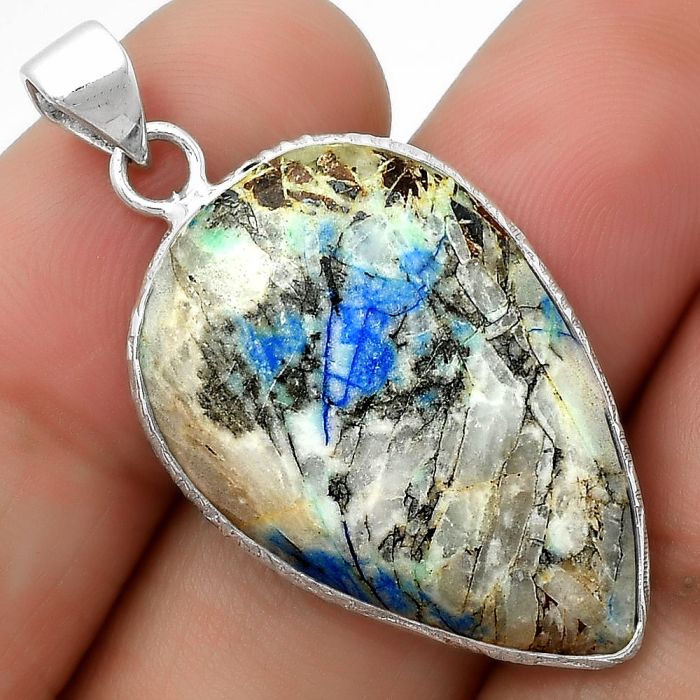 Natural Azurite Turquoise Pendant SDP112345 P-1053, 19x29 mm