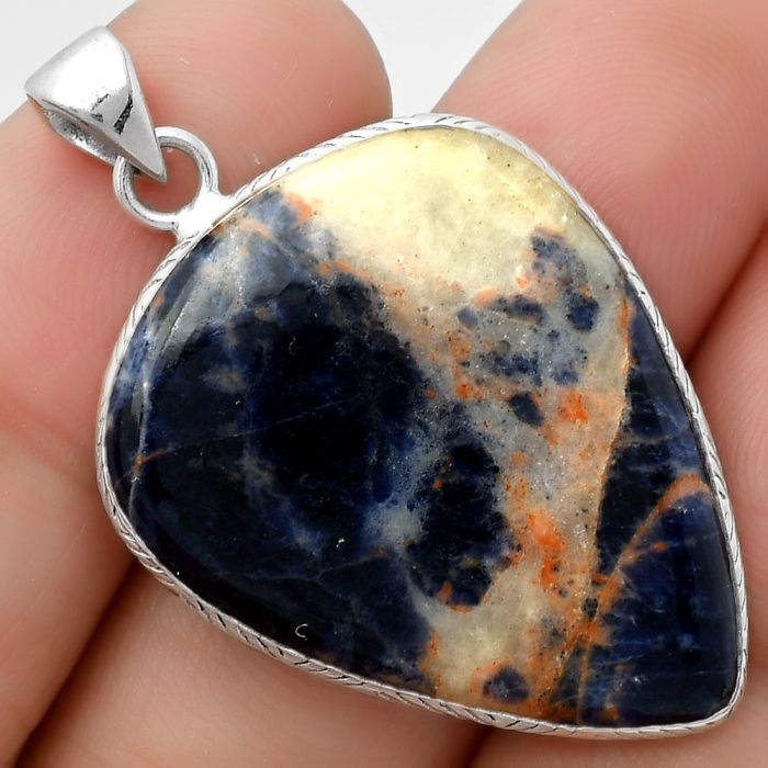 Natural Orange Sodalite Pendant SDP112418 P-1053, 24x31 mm