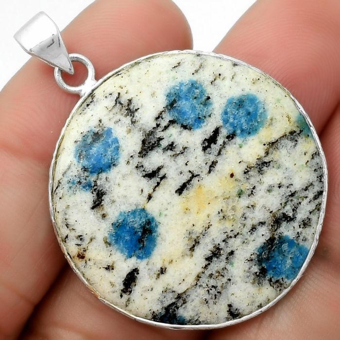 Natural K2 Blue - Azurite In Quartz Pendant SDP112461 P-1053, 31x31 mm