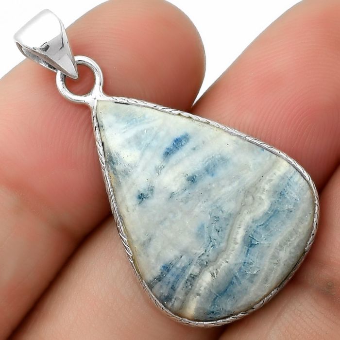 Natural Blue Scheelite - Turkey Pendant SDP112510 P-1053, 18x24 mm