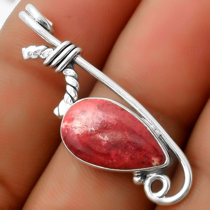 Natural Pink Thulite - Norway Pendant SDP112915 P-1682, 10x17 mm