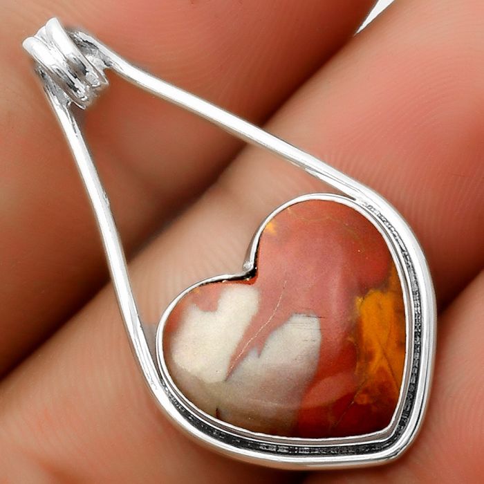 Valentine Gift Heart Natural Noreena Jasper Pendant SDP112929 P-1590, 16x16 mm