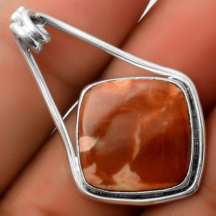 Natural Red Mookaite Pendant SDP112940 P-1590, 17x17 mm