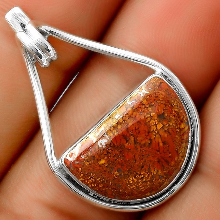 Natural Red Moss Agate Pendant SDP112961 P-1590, 12x18 mm