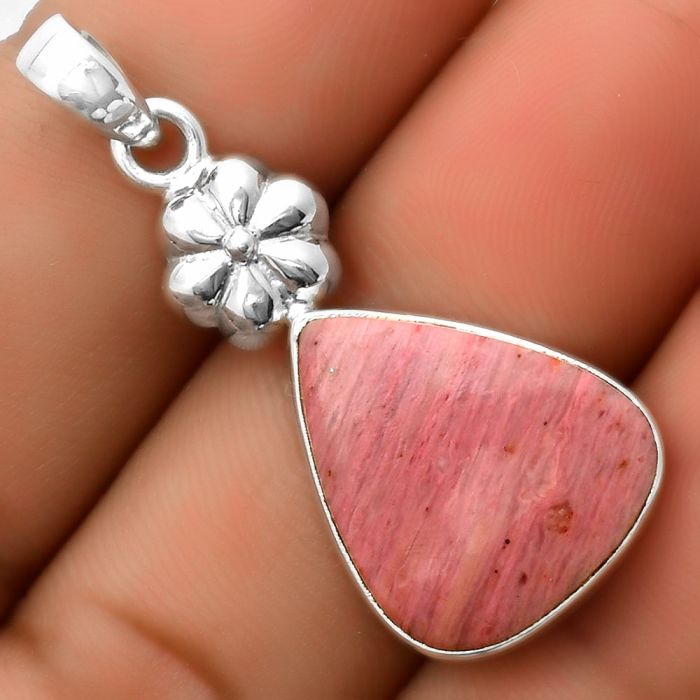 Natural Pink Tulip Quartz Pendant SDP113193 P-1308, 16x19 mm