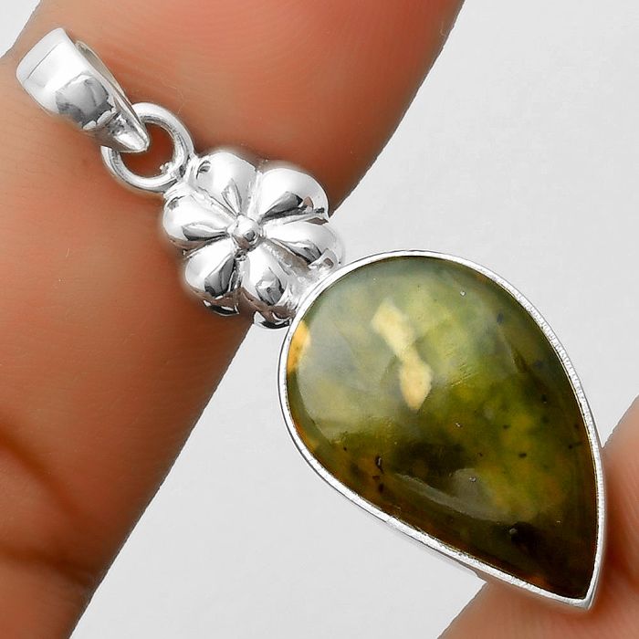 Natural Chrome Chalcedony Pendant SDP113198 P-1308, 13x21 mm