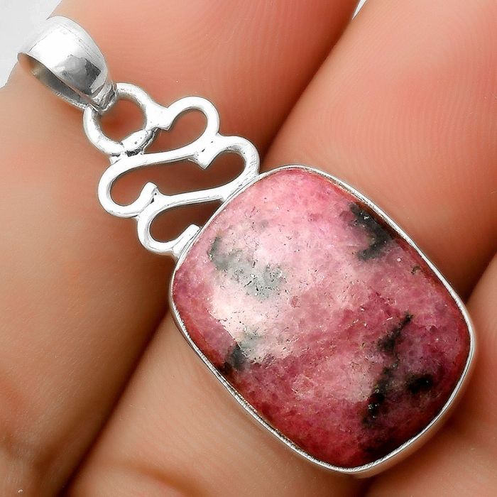 Natural Rhodonite Pendant SDP113601 P-1554, 15x20 mm