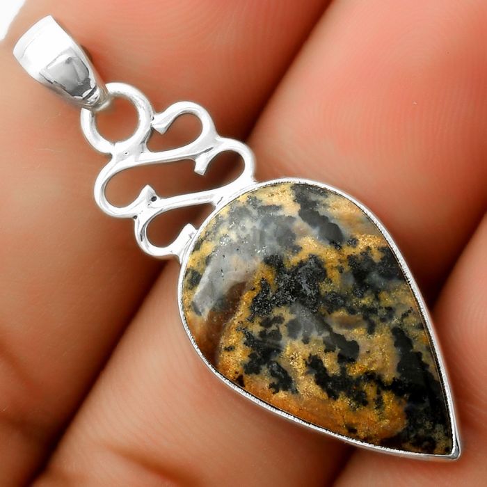 Natural Russian Honey Dendrite Opal Pendant SDP113626 P-1554, 15x23 mm