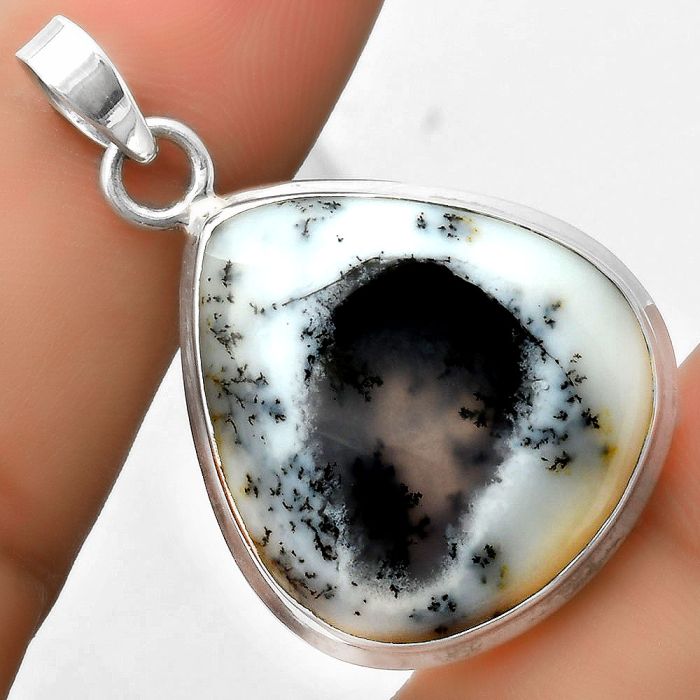 Merlinite Dendritic Opal - Turkey Pendant SDP113728 P-1050, 23x26 mm