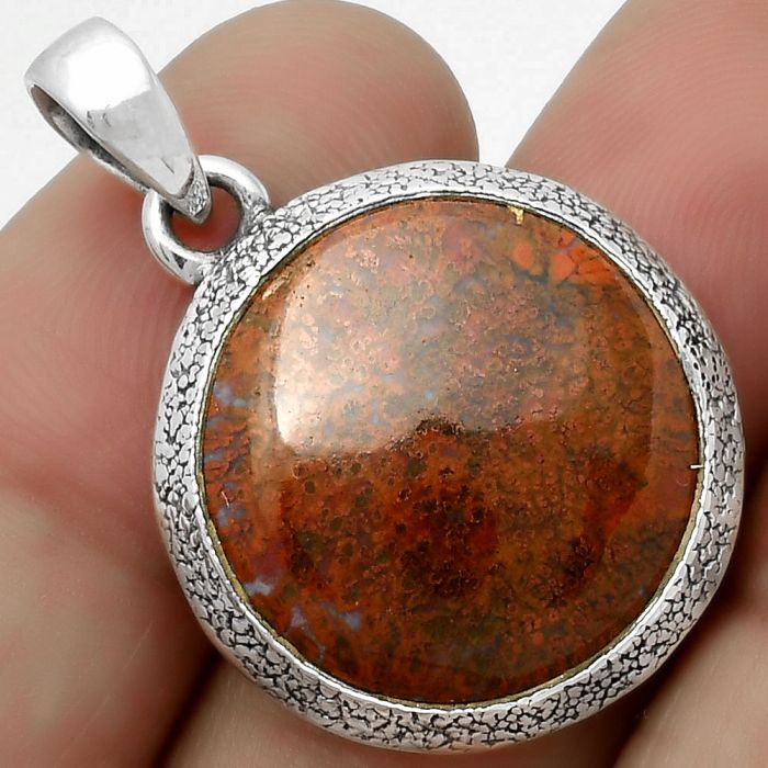Natural Red Moss Agate Pendant SDP113789 P-1538, 20x20 mm