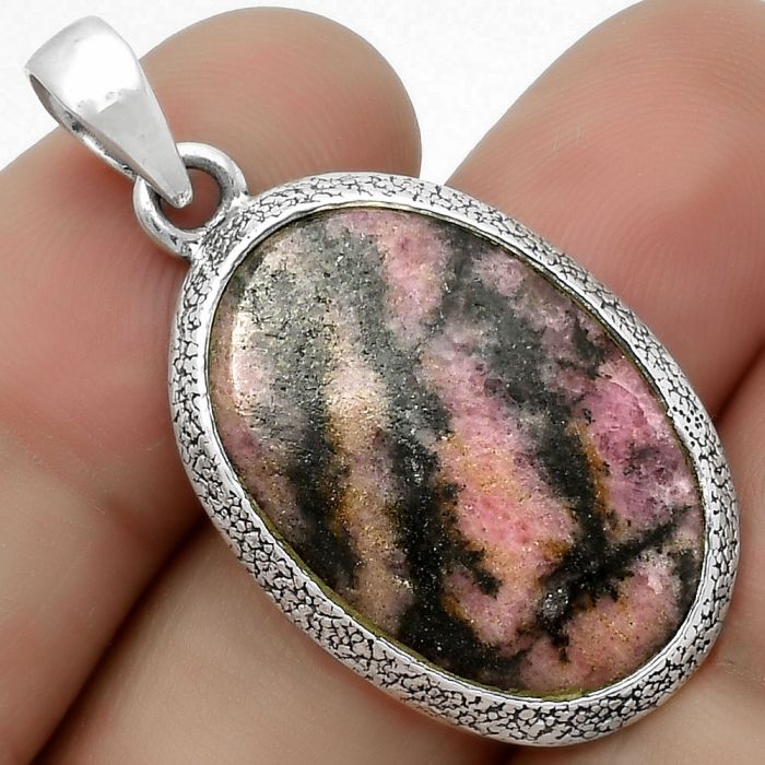 Natural Rhodonite Pendant SDP113819 P-1538, 17x25 mm