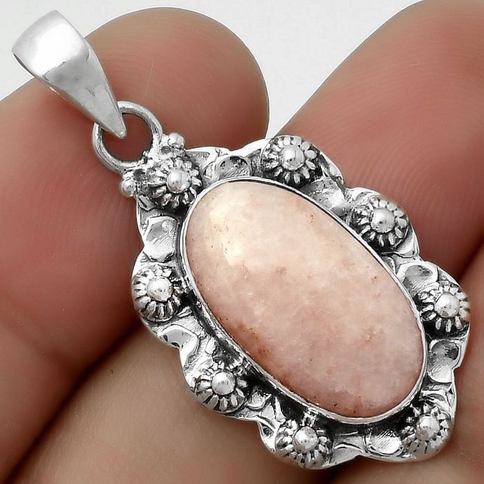 Natural Pink Scolecite Pendant SDP113876 P-1427, 10x18 mm