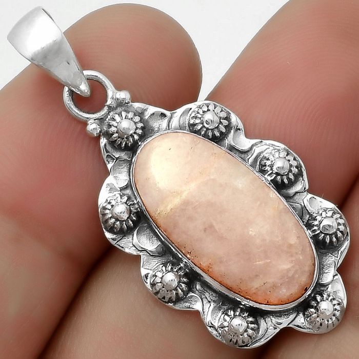 Natural Pink Scolecite Pendant SDP113878 P-1427, 9x19 mm