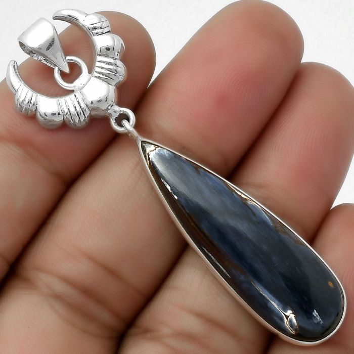 Crescent Moon - Pietersite - Namibia Pendant SDP113945 P-1232, 11x36 mm