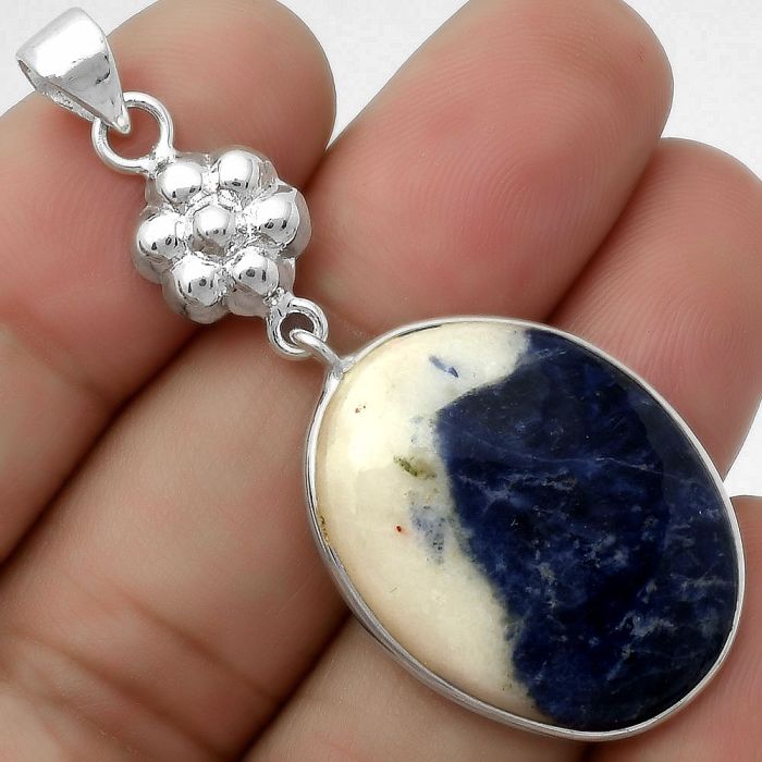 Natural Sodalite Pendant SDP114000 P-1211, 20x26 mm