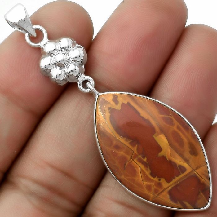 Natural Noreena Jasper Pendant SDP114017 P-1211, 18x31 mm