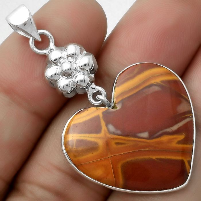 Valentine Gift Heart Natural Noreena Jasper Pendant SDP114034 P-1211, 24x26 mm