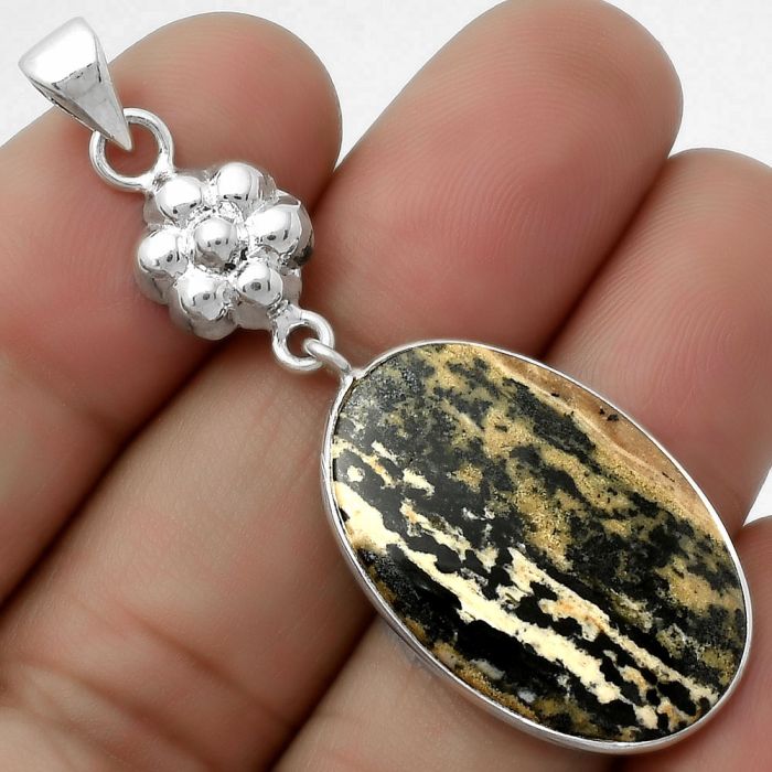 Natural Russian Honey Dendrite Opal Pendant SDP114051 P-1211, 18x26 mm