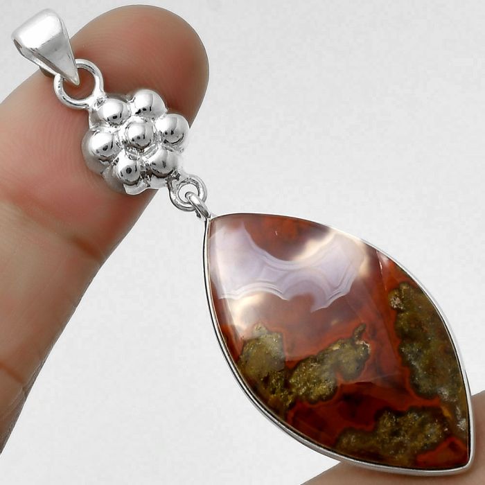 Natural Rare Cady Mountain Agate Pendant SDP114052 P-1211, 18x33 mm