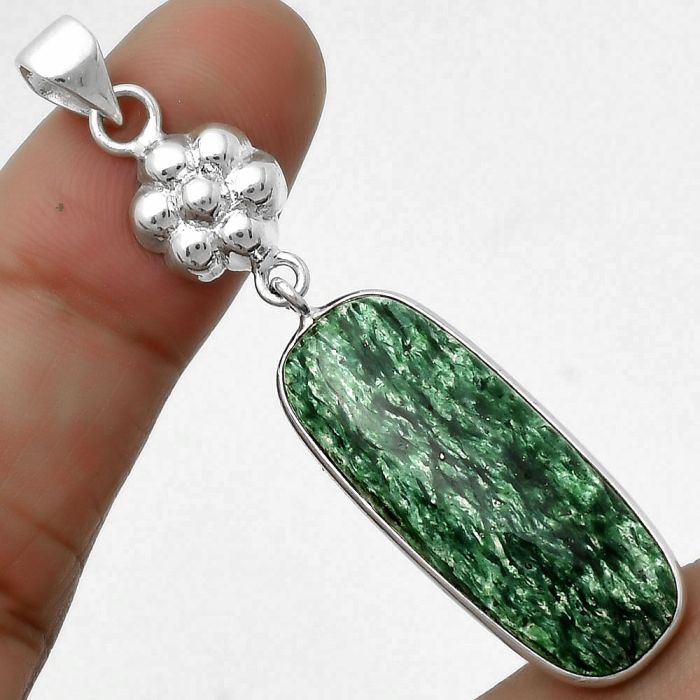 Natural Green Aventurine Pendant SDP114064 P-1211, 12x30 mm