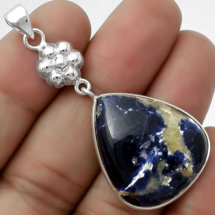 Natural Sodalite Pendant SDP114069 P-1211, 22x26 mm