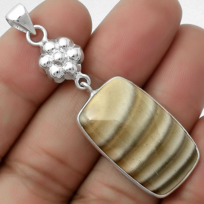 Natural Flint Stone Pendant SDP114088 P-1211, 16x26 mm