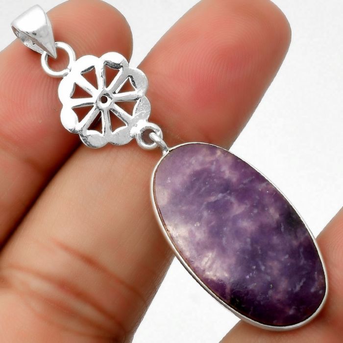 Natural Purple Lepidolite Pendant SDP114121 P-1634, 15x28 mm