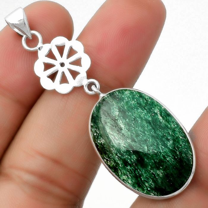 Natural Green Aventurine Pendant SDP114151 P-1634, 18x26 mm