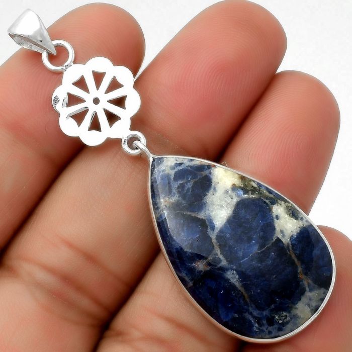 Natural Sodalite Pendant SDP114156 P-1634, 19x31 mm