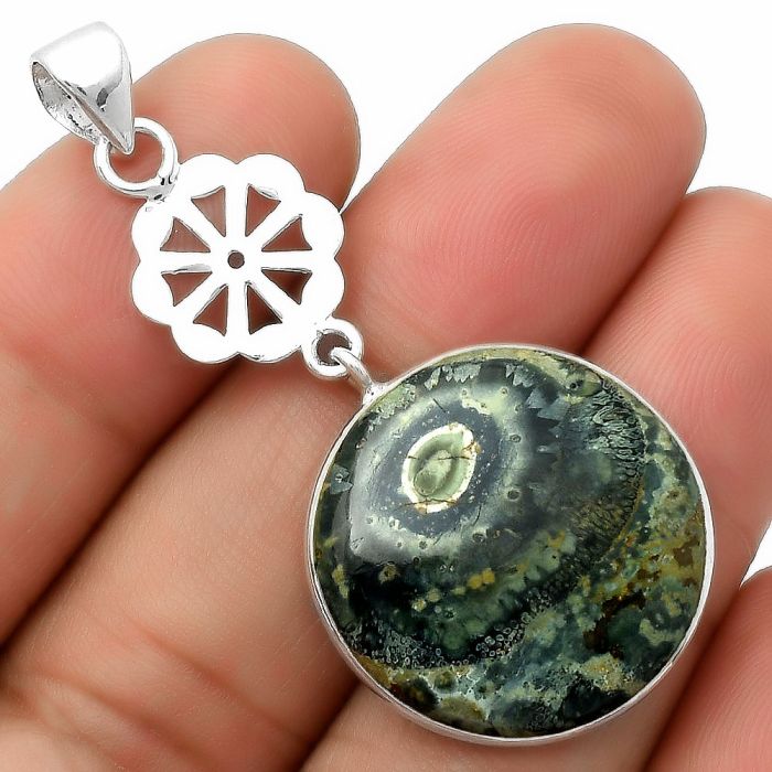 Natural Star Galaxy Jasper Pendant SDP114160 P-1634, 22x22 mm