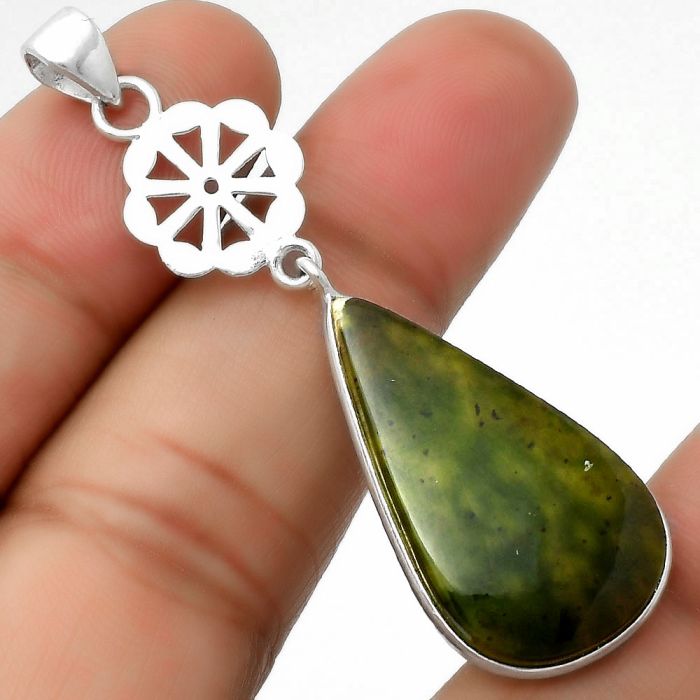 Natural Chrome Chalcedony Pendant SDP114168 P-1634, 16x30 mm