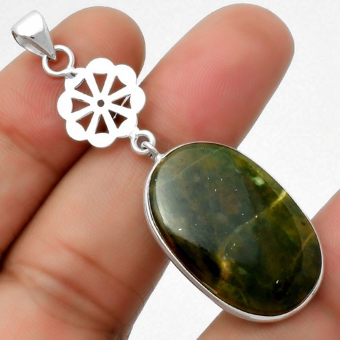 Natural Chrome Chalcedony Pendant SDP114179 P-1634, 18x28 mm