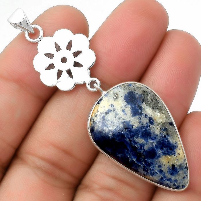 Natural Sodalite Pendant SDP114201 P-1634, 19x30 mm