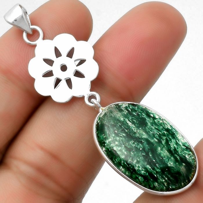 Natural Green Aventurine Pendant SDP114252 P-1634, 16x25 mm