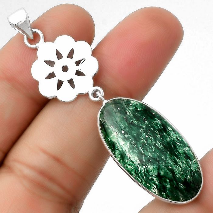 Natural Green Aventurine Pendant SDP114274 P-1634, 15x29 mm