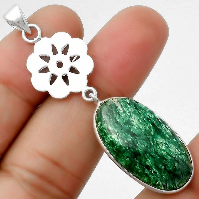 Natural Green Aventurine Pendant SDP114276 P-1634, 15x27 mm