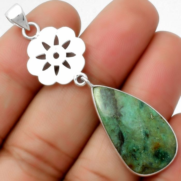 Natural Brazilian Turquoise Pendant SDP114282 P-1634, 14x26 mm