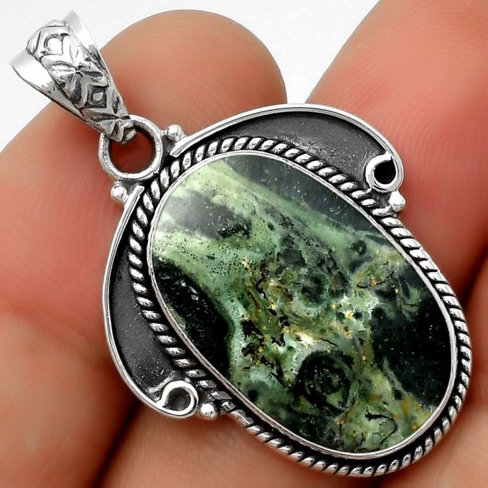 Natural Star Galaxy Jasper Pendant SDP114315 P-1091, 14x22 mm