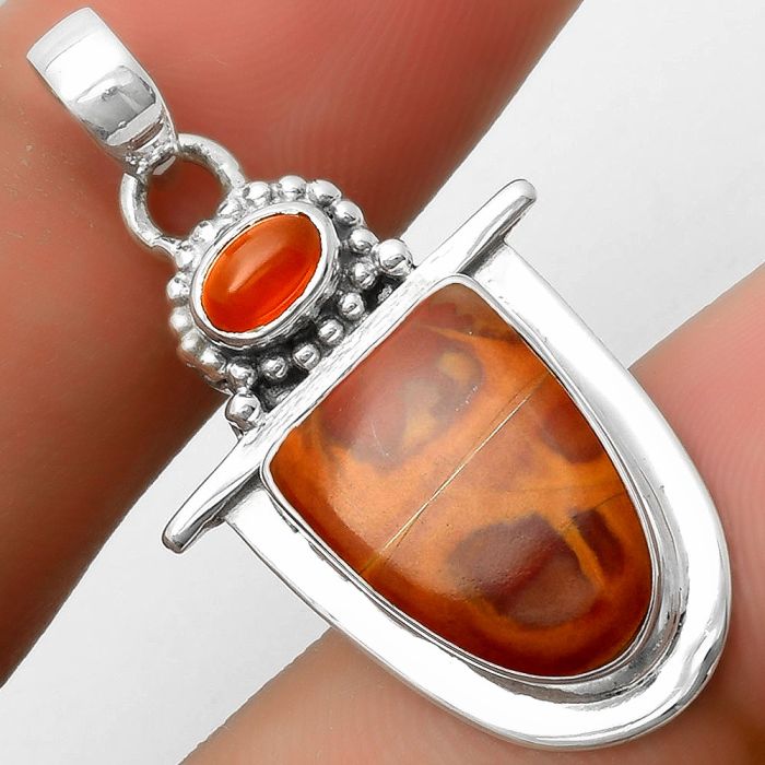 Natural Noreena Jasper & Carnelian Pendant SDP114476 P-1289, 11x16 mm