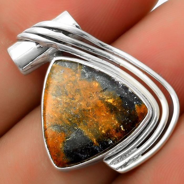 Natural Indian Blanket Jasper Pendant SDP114540 P-1432, 16x16 mm