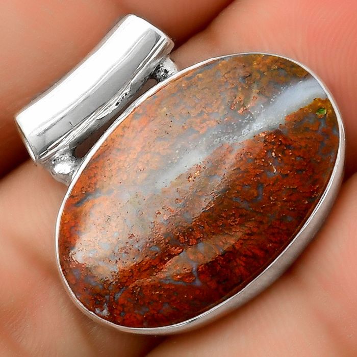 Natural Red Moss Agate Pendant SDP114551 P-1259, 16x25 mm