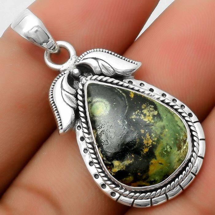 Natural Star Galaxy Jasper Pendant SDP114564 P-1567, 14x20 mm